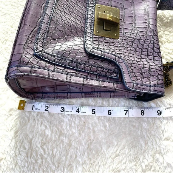 The Emily Bag Crocodile Print Purple Handbag Spring Summer - Picture 10 of 14
